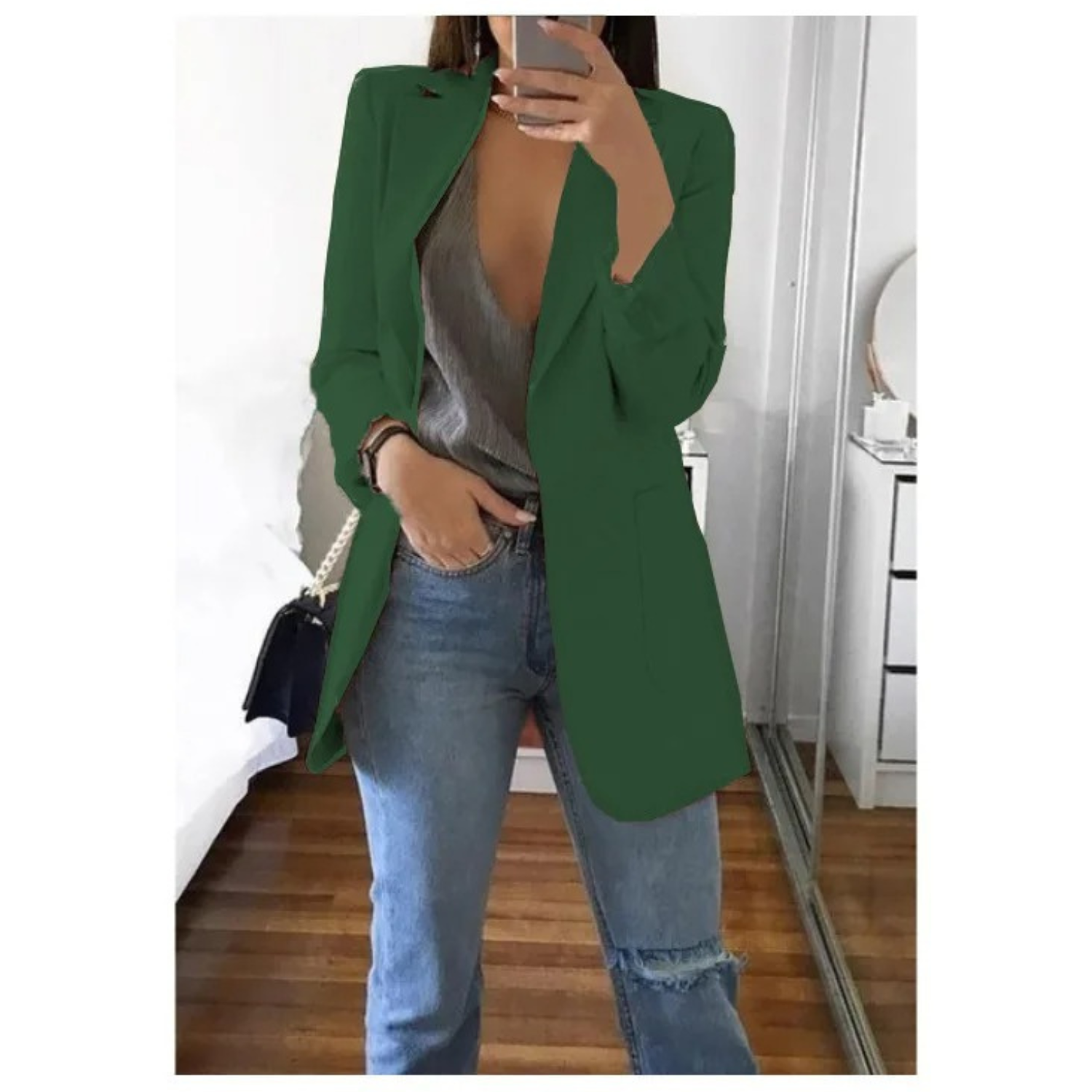 Blazer Femme Imprimé à Double Boutonnage - Idéal pour le Bureau