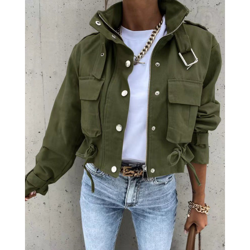Veste Femme Chic avec Col Montant