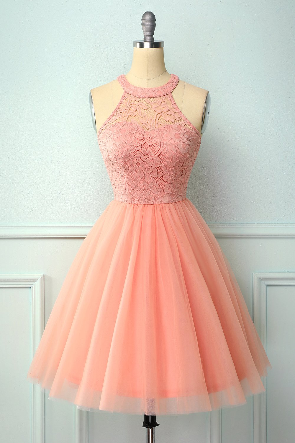 Robe Halter Bourgogne pour Cérémonie de Confirmation