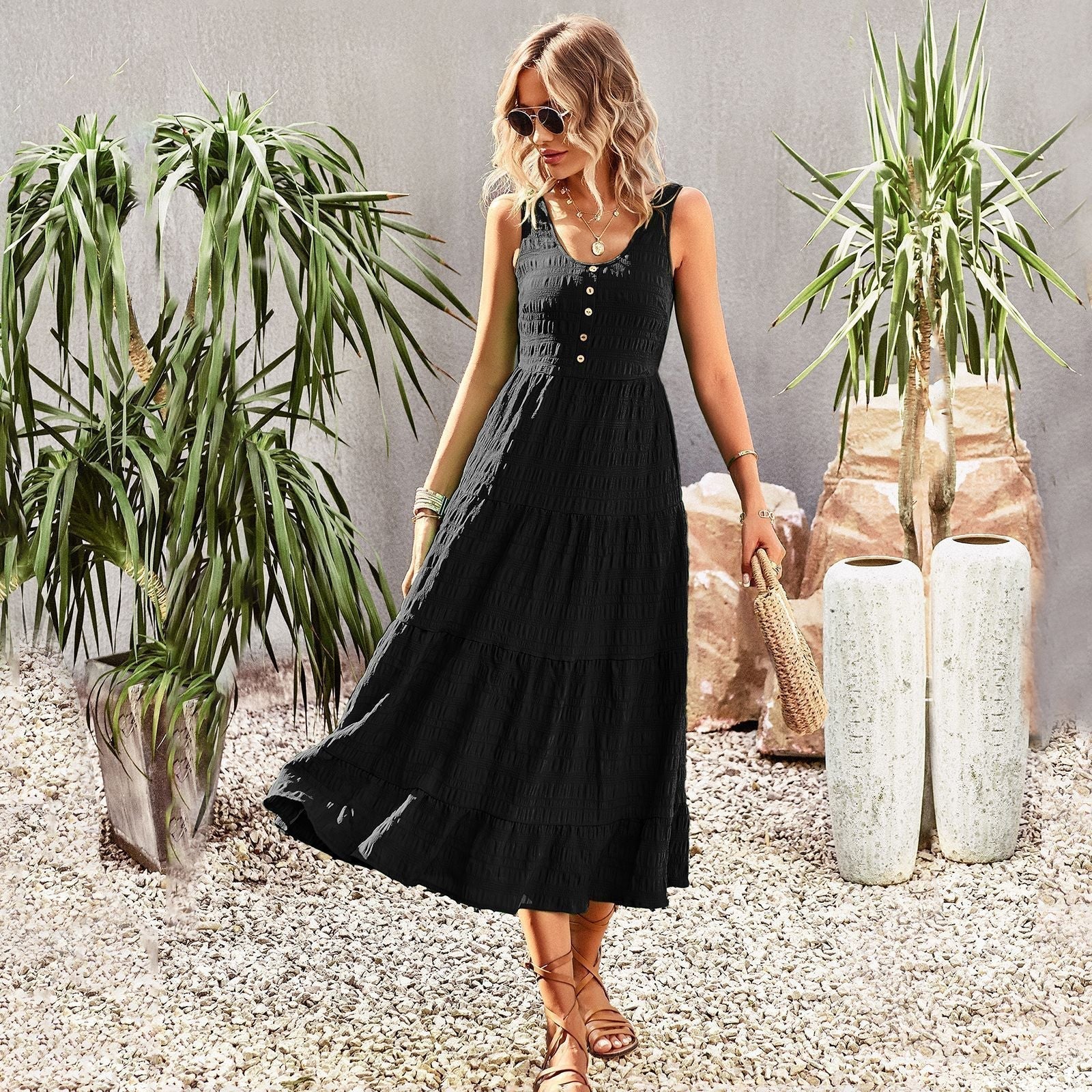 Robe Midi Sans Manches Joebelle Estivale