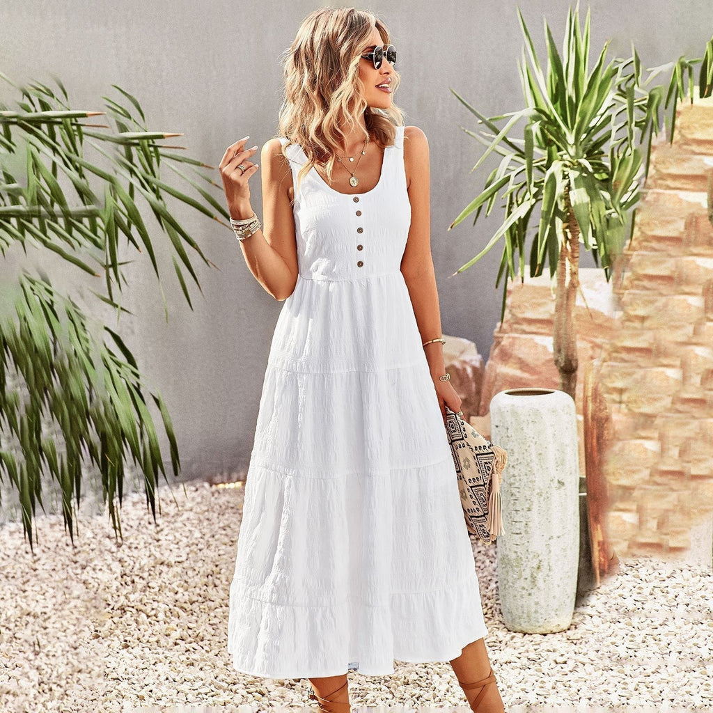 Robe Midi Sans Manches Joebelle Estivale