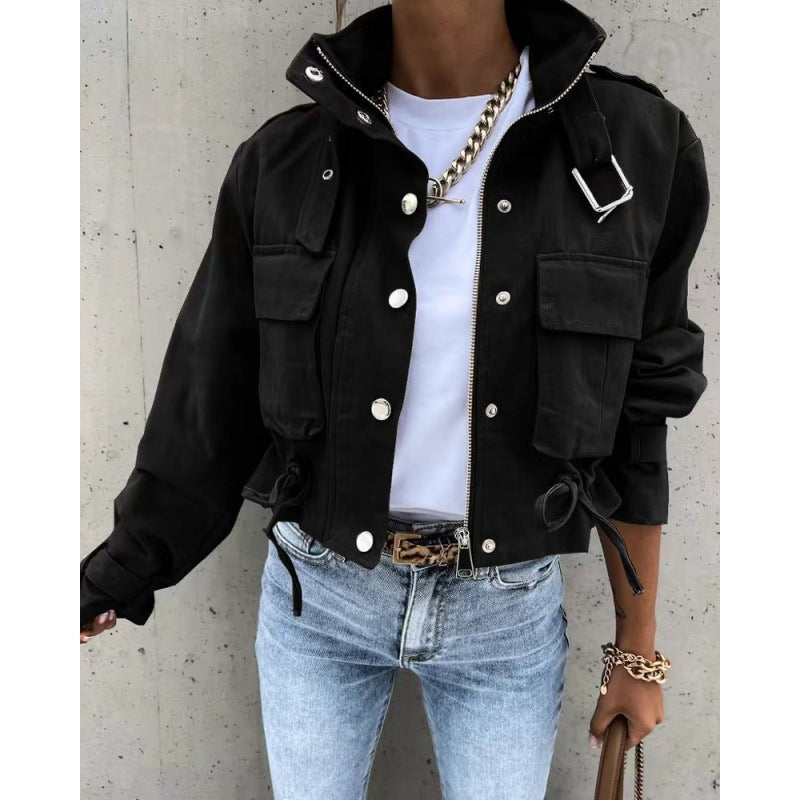 Veste Femme Chic avec Col Montant