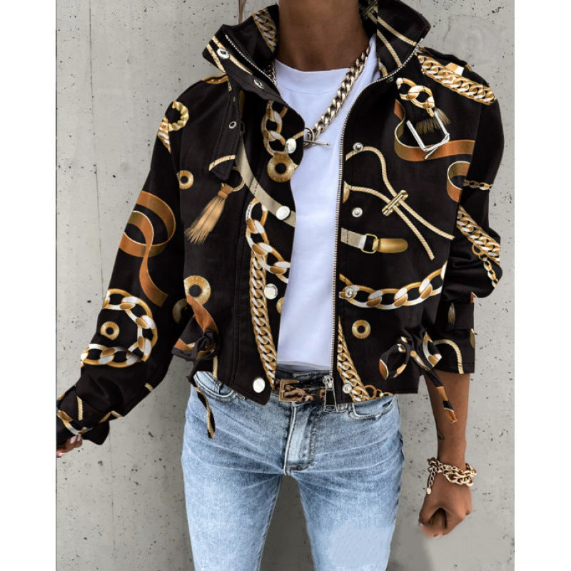 Veste Femme Chic avec Col Montant