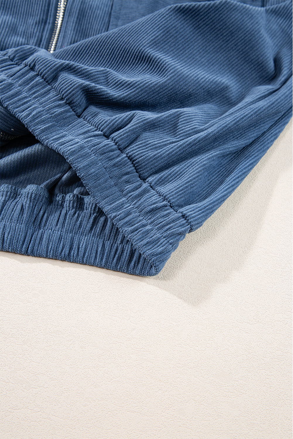 Veste Teal à Capuche avec Zip et Cordon de Serrage